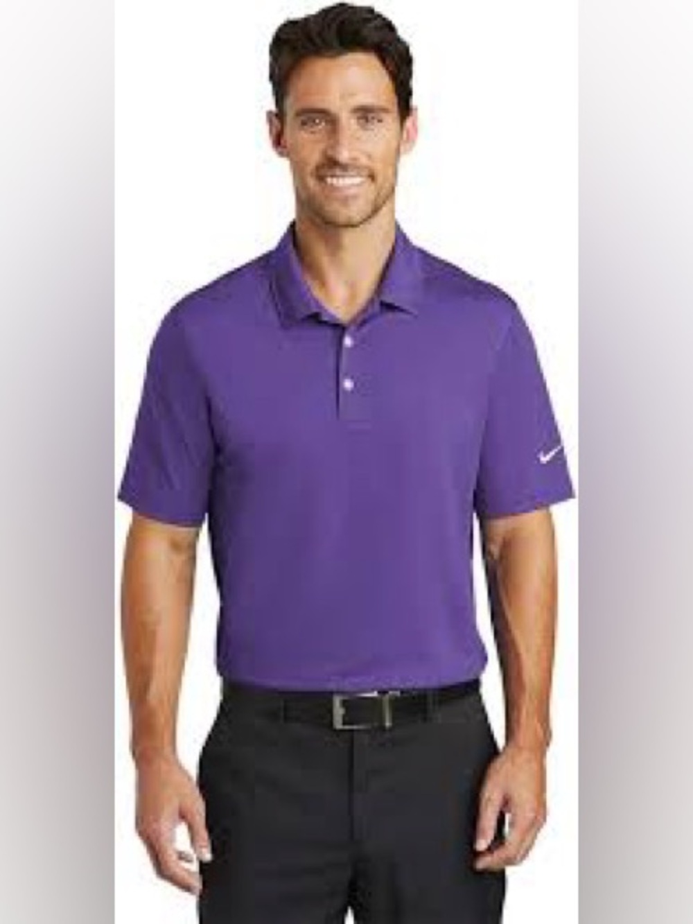 A-Nike Golf Dri-FIT Purple Performance Short Sleeve Polo Shirt Men's L